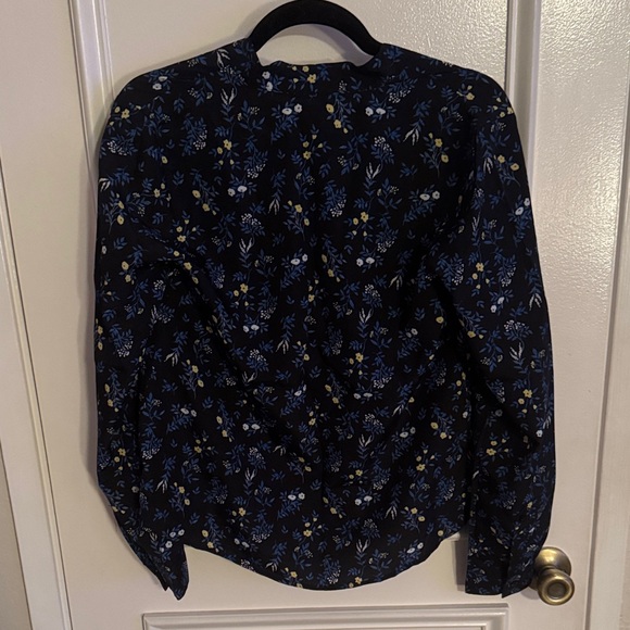Maison Jules Black Blouse with Blue and Yellow Floral - Picture 7 of 8